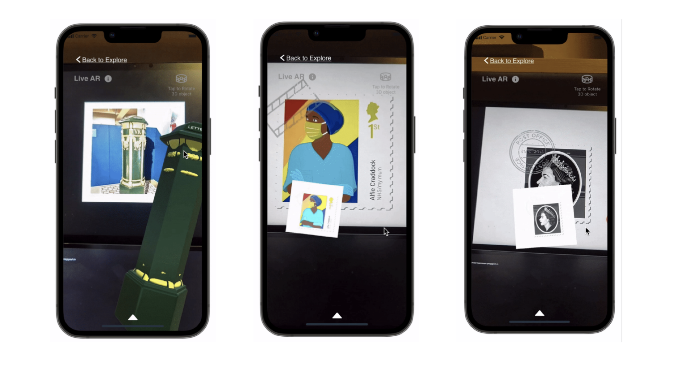 Postal Museum Live AR — 3D pillar box and stamp exhibits on mobile